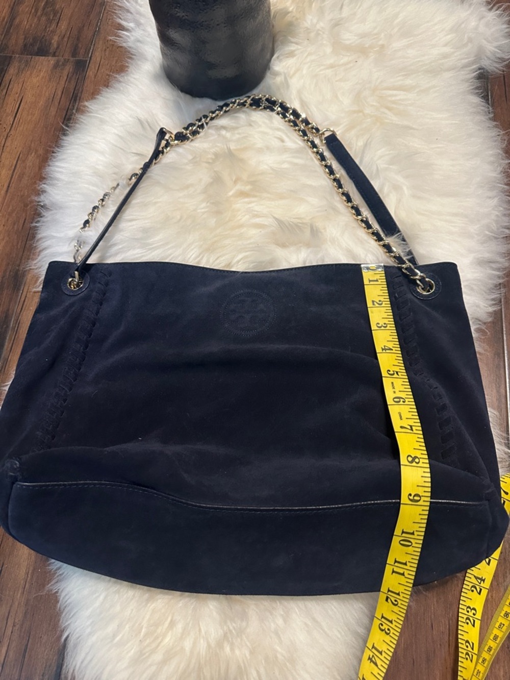 Navy suede bag - Picture 9 of 11